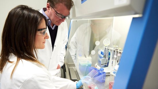 Two scientists in a lab